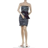 BCBG PEWTER METALLIC TAFFETA TIE MINI DRESS NEW XS at BCBG MAX AZRIA