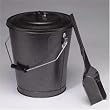 Pewter Finish Ash Container and Shovel Set for Fireplace