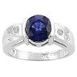 14K White Gold Sapphire and Diamond Ring