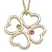 Couple's Birthstone Clover Heart Pendant - Personalized Jewelry