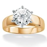 DiamonUltra&trade; Cubic Zirconia 18k Gold over Sterling Silver Ring