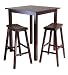 Winsome’s Parkland 3-Piece Square High/Pub Table Set in Antique Walnut Finish