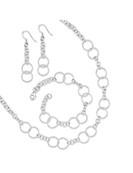 Sterling Silver Necklace, Bracelet And Earring Set