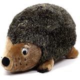 Outward Hound Kyjen  32028 Hedgehogz Dog Toys Plush Rattle Grunt and Squeak Toy, Jumbo, Brown