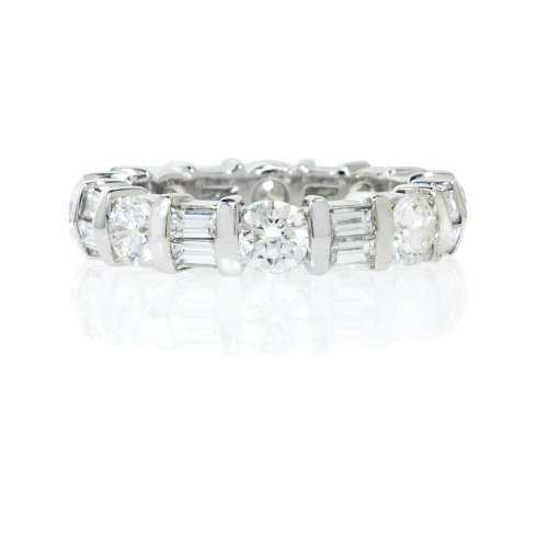 Diamond Platinum Eternity Wedding Band Ring