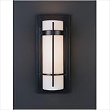 One Light Banded with Bars Wall Sconce Finish: Mahogany, Shade Color: Stone