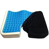 Kieba Coccyx Seat Cushion, Cool Gel Memory Foam Large Orthopedic Tailbone Pillow for Sciatica, Back, and Tailbone Pain (Black)
