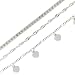 Italian Sterling Silver Heart Charm Figaro Twisted Chain Three Bracelet Set