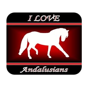 I Love "Andalusian" Horses Mouse Pad - Red Design