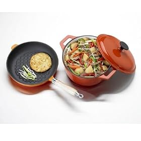Viners 2 Piece Cast Iron Cookware Set ( 23cm Casserole Dish, 24cm griddle Pan)