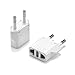 United States to French Polynesia/Tahiti Travel Power Adapter to Connect North American Electrical Plugs to Polynesian Outlets for Cell Phones, Tablets, e-Book Readers, and More (2-Pack, White)