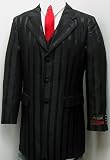 Mens Black Tone on Tone Dress Zoot Suit - Includes New Single Breasted Jacket, and Pants - High Quality Super 150s - Large Sizes, for the Big and Tall Man