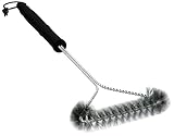 Wire Grill Brush with Stainless Steel Bristles - Free BBQ Recipe Book - Heavy Duty Grill Brush for Porcelain Coated Grills, Stainless Steel Grates & Cast Iron Grates - Best Grill Brush Cleaner Has 21 Inch Long Handle to Protect Your Hand From Grill Heat - 3 Sided Grill Brush Design Does Not Require Grill Scraper - Stainless Steel Grill Brush Is Stronger Than Brass Grill Brush - Best BBQ Grill Brush for Weber Grills - Wire Grill Brush Bristles Reach Corners, Edges, and in Between Your Porcelain Coated, Stainless Steel, or Cast Iron Grill Grates - Unique Gift Idea for Father's Day - Cave Tools No Questions Asked Lifetime Money Back Guarantee