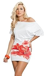 Sexy Floral Print Elastane/Viscose Halter Off the Shoulder Cowl Neck Plunging Neck Mini Dress 