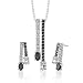 Jewelry : Versatile and Exotic: Sterling Silver Celebrity Style Earring/Pendant Set with Black and White CZ Diamonds