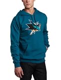 NHL Men's San Jose Sharks Heat Seal Long Sleeve Hooded Fleece Pullover (Active Blue, Large)