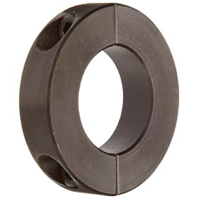 Climax Metal H2C-068 Shaft Collar, Steel With  Black Oxide Finish , Two Piece, 11/16" ID, 1-1/2" OD, 13/32" Wide, With 10-32 x 1/2 Set Screw