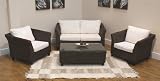 TAMARA DARK RATTAN CANE CONSERVATORY FURNITURE SUITE