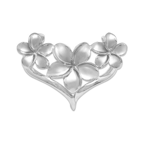 Plumeria Pendant in 14K White Gold