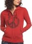 Lucky Brand Women's Peace Dove Zip Hoodie,Sangria,X-Large