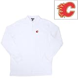Antigua Calgary Flames Long Sleeve Classic Pique Polo