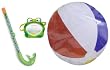 Childrens Frog Design Snorkel and mask Set And Beach Ball. Ideal For Swimming Pool. Size 3-10 Years.