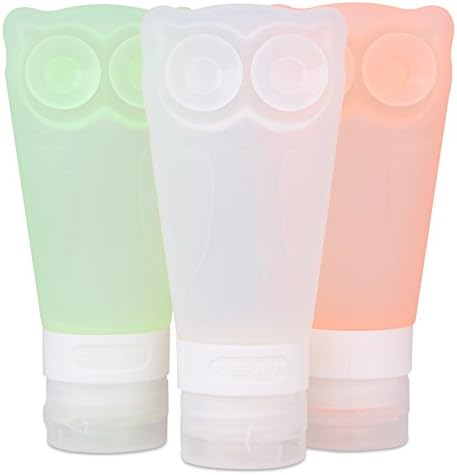 Esckit Silicone Travel Bottles 3 Pack 3oz/83ml Approved Food Safe, FDA Approved, BPA Free