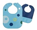 Mod Dots Blue Toddler Leather Bib