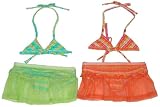 Toddler Girls' Three-Piece Bikini Swimsuit with Skirt