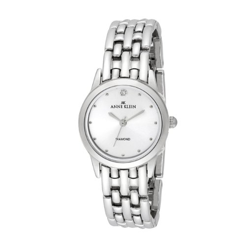 ANNE KLEIN SILVER TONE ROUND DRESS WATCH