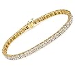 Bracelet With 4.00ctw Genuine Princess Cut Clean Diamonds 14K Yellow Gold. Total item weight 12.1g Length 7in