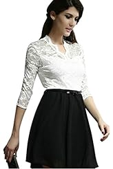 V-neck Lace Sheath Chiffon/Polyester Bodycon Dress 