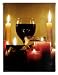 Wall Art with LED Lights Canvas Print Lighted Candle and Wine Glass Picture - Wine and Candlelight