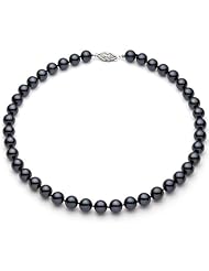 PremiumPearl 6-6.5mm Black Akoya Pearl Necklace AA+ Quality