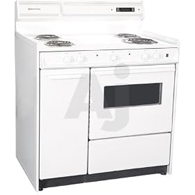 Summit WEM430KW 36 Freestanding Electric Range with Manual Clean, Oven Window, Side... by Clocks
