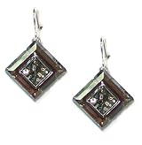 Firefly Sterling Silver La Dolce Vita Swarovski Crystal and Czech Beaded Diamond Dangle Earrings in Black Diamond