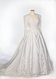 Review   / White Long Sleeve Satin Wedding Gown