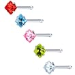 20 Gauge Stainless Steel Diamond CZ Nose Bone Pack