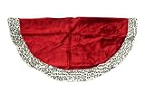 56 Luxurious Red Plush Christmas Tree Skirt With Animal Print Cheetah Trim