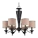 Kenroy Home 90426ORB Accolade Six-Light Chandelier, Oil-Rubbed Bronze With Tan Stripe Shades