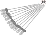 Barbecue Skewers Set - LIFETIME GUARANTEE - Stainless Steel Wide BBQ Kabob Sticks - 10 Inch Flat Metal Shish Kabab with Food Remover Disc for Grilling - Brazilian Kebab Rotisserie Maker by Cave Tools