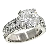 3 Row Diamond Engagement Ring 1.24cttw (CZ ctr)