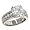 3 Row Diamond Engagement Ring 1.24cttw (CZ ctr)