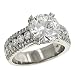 Jewelry : 3 Row Diamond Engagement Ring 1.24cttw (CZ ctr)