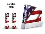 Skin Decal Cover for Nintendo Wii Console + two Wiimote Controllers - Ameri ....