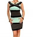 Blue Banana Mint and Grey Figure Hugging Mini Dress