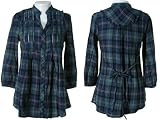 ROMEO & JULIET COUTURE Puff Sleeve Plaid Shirt