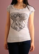 Ruffle Puff T-Shirt with puffy sleeves Light Grey