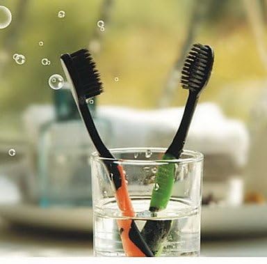 4 PCS Dental Care Premium Bamboo charcoal Nano Toothbrush Set for Travel