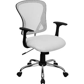 White Mesh Office Chair with Chrome Finished Base [H-8369F-WHT-GG] by Office Furniture in a Flash